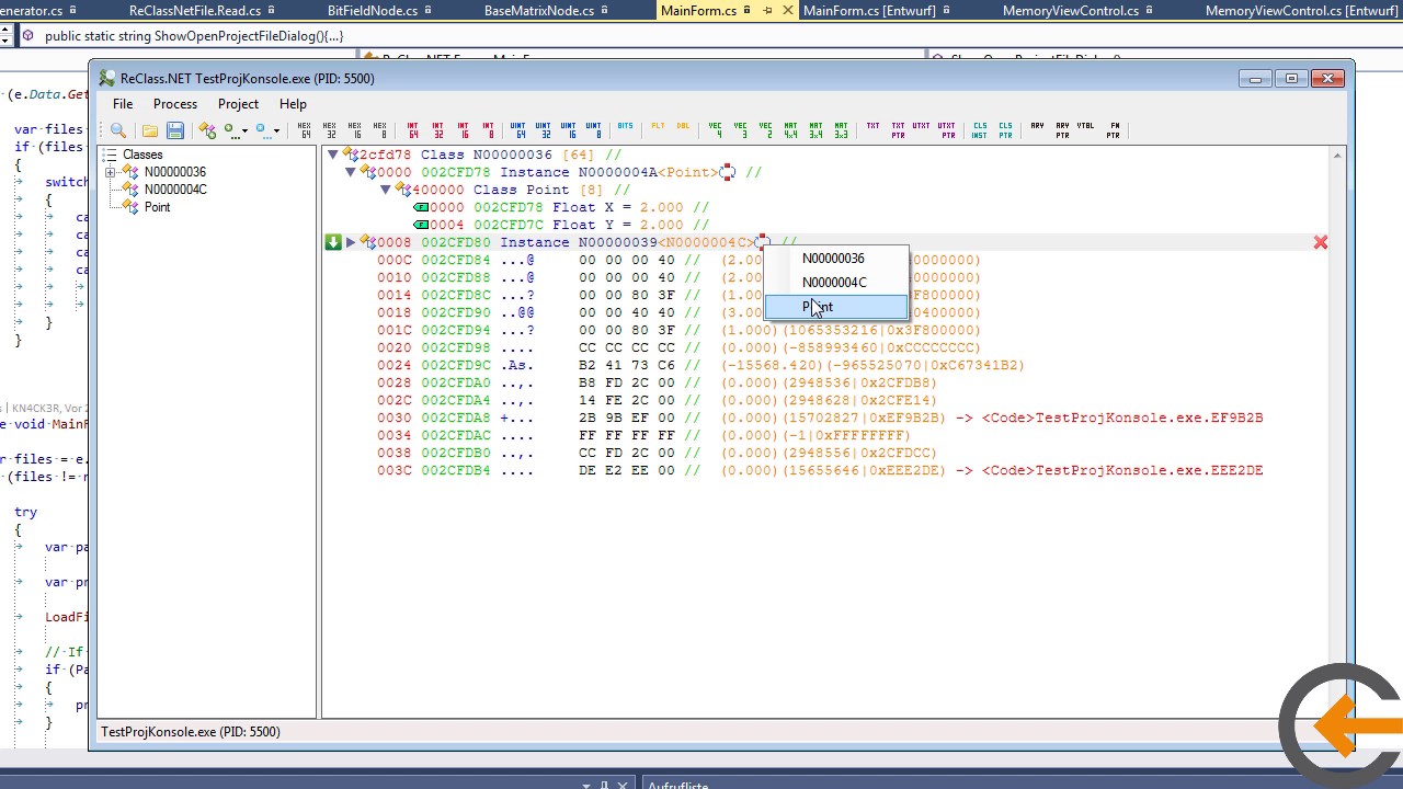 ReClass.NET Class Creation