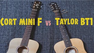 Video thumbnail for Taylor mini bt1 VS Cort mini F(Addy top) Mini Guitar Comparison/Soundsample 테일러 BT1 VS 콜트 어스미니 F by 찬날로그 ChaNalog