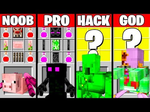 Minecraft Battle: MULTI MOB CRAFTING CHALLENGE - NOOB vs PRO vs HACKER vs GOD ~ Funny Animation