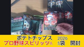 2026 カルビー プロ野球スピリッツＡ チップス 5袋　開封 - みづの廃信