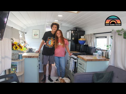 Young Couples DIY Bus Conversion Tiny House - $15k Total Budget