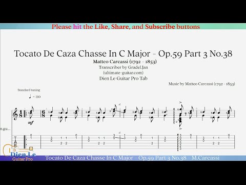 Opus 59 Part 3 No 38 - Tocato De Caza Chasse In C Major - Matteo Carcassi