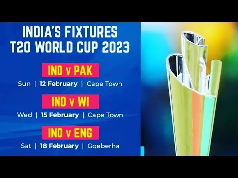 INDIA'S FIXTURES T20 WORLD CUP 2023