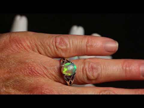 Celtic Ethiopian Welo Solid White opal rings