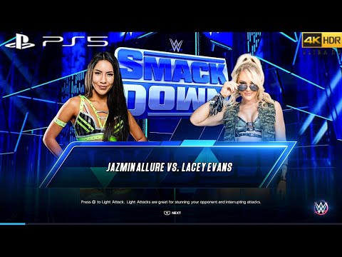 WWE 2K23 (PS5) - LACEY EVANS vs JAZMIN ALLURE | SMACKDOWN, JAN. 27, 2023 [4K 60FPS HDR]
