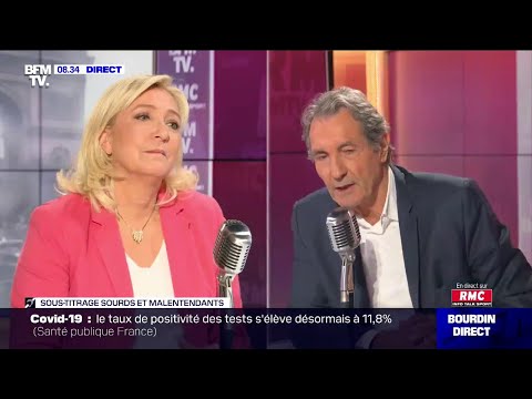 Marine Le Pen face à Jean-Jacques Bourdin sur RMC et BFMTV