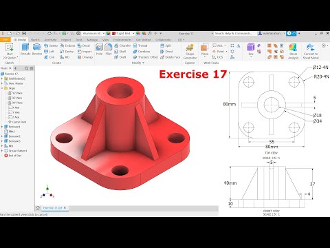 Autodesk Inventor Tutorial for Beginners Exercise 17