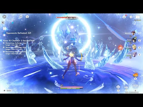 Spiral Abyss Floor 10 - Mona Keqing DPS - 9 Stars - Genshin Impact 1.2