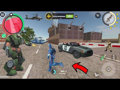 Rope Hero Vice Town - 6.4.7 (Rope Hero Shocked Robot Car) Car Robot AI Stuck - Android Gameplay HD
