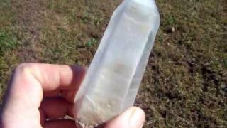 preview picture of video 'Large Natural White Phantom Quartz Crystal Point / Brazil'