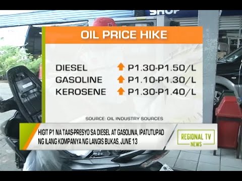 GMA Regional TV News: Higit P1 na Taas-Presyo sa Diesel at Gasolina, Ipatutupad Bukas, June 13