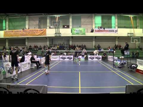 2013 Mistrzostwa Polski Badminton QF Debla Cwalina/ Łogosz vs Rogalski/ Dziółko 2 set HD