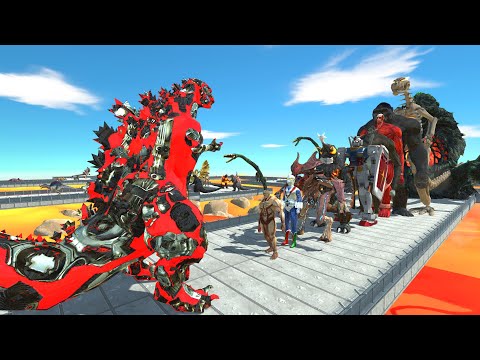 Shin Godzilla Kiryu vs Biollante LAVA DEATH RUN - Animal Revolt Battle Simulator