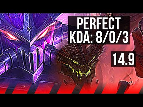 KASSADIN vs MALPHITE (TOP) | 8/0/3, Legendary, 500+ games | EUW Master | 14.9