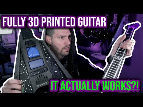 Fully 3D Printed Guitar - First play and adding RGB lights on the body