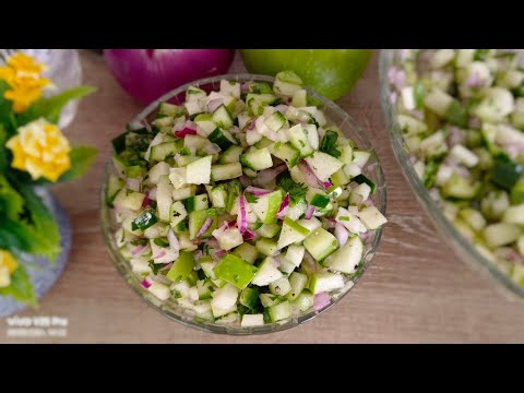 🥒🍏 "Receta de ensalada de pepino y manzana: ¡Deliciosa y saludable!" 🥗😋