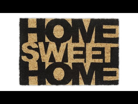 Kokos Fußmatte Home Sweet Home Schwarz - Braun - Naturfaser - Kunststoff - 60 x 2 x 40 cm