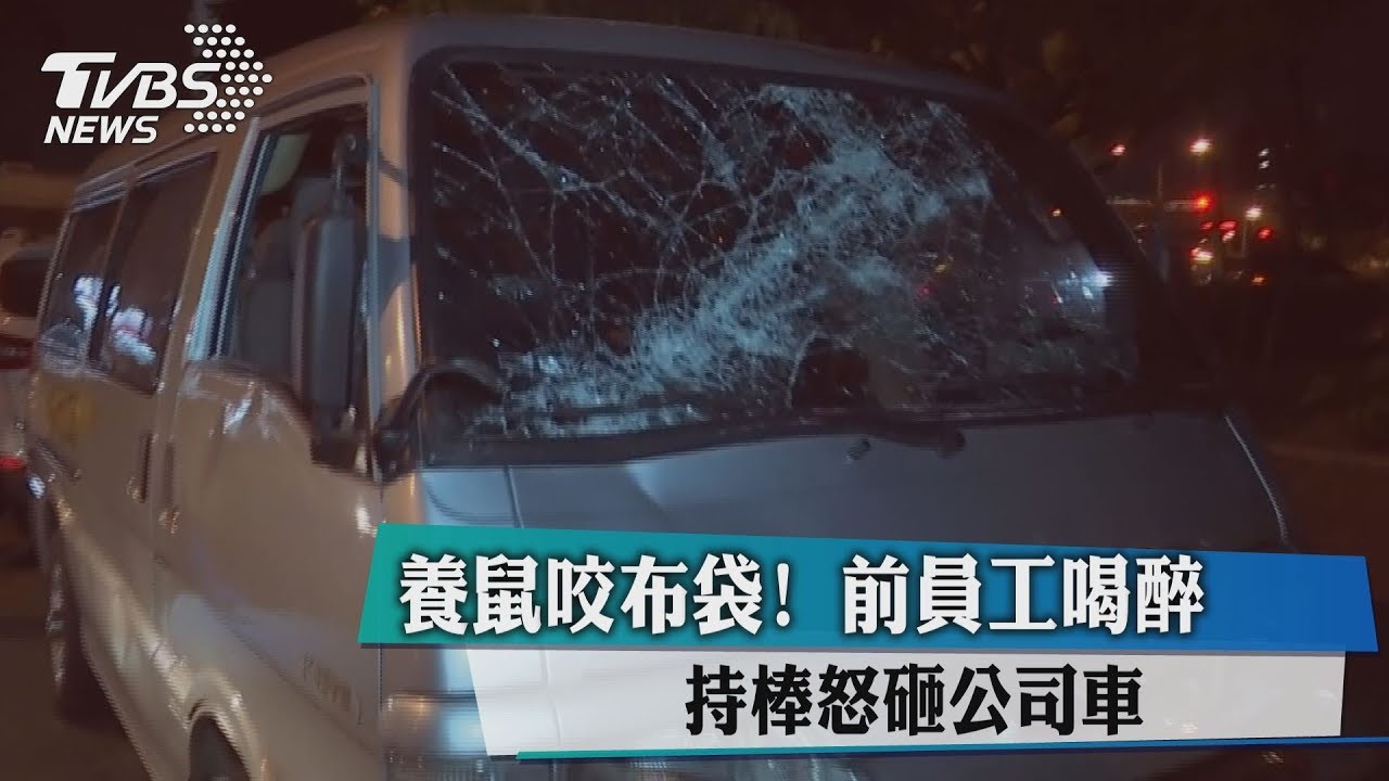 養鼠咬布袋!前員工喝醉 持棒怒砸公司車