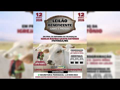 LEILÃO BENEFICENTE GADOS E PRENDAS IGREJA MATRIZ SANTO ANTÔNIO - ITUTINGA/MG - 12/04/2026