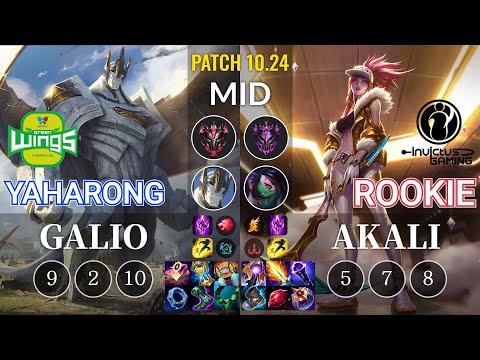 JAG Yaharong Galio vs IG Rookie Akali Mid - KR Patch 10.24