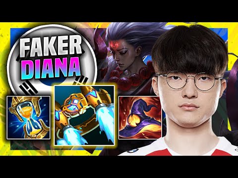 FAKER DESTROYING WITH DIANA! - T1 Faker Plays Diana Jungle vs Rumble! | Season 11