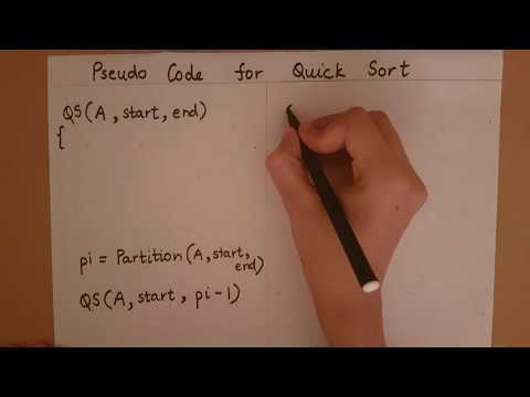 Quick Sort Pseudo Code