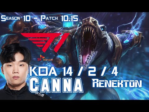 T1 Canna RENEKTON vs IRELIA Top - Patch 10.15 KR Ranked