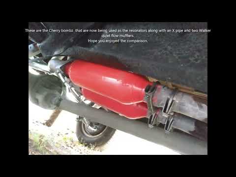 Ford 400 V8 idlling muffler comparison. magnaflow X-pipe, cherry bomb, true dual exhaust