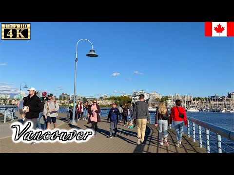 🇨🇦【4K】Vancouver Spring Walk -  Along seaside pathway (May, 2021)