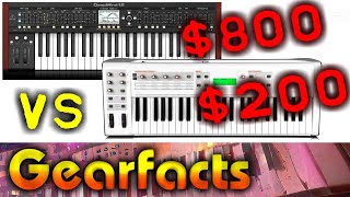 Video thumbnail for Behringer Deepmind 12 ($800) Versus M-Audio Venom ($200) by Gearfacts