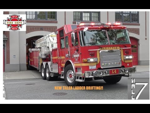 *Tiller Drift* Seattle Fire Department - *NEW* Ladder 4 Responding