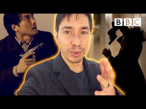 ジャスティン・ロングとの銃撃戦の撮り方｜GiriHaji｜BBCトレーラーズ (How to film a gun-battle with Justin Long | GiriHaji | BBC Trailers)
