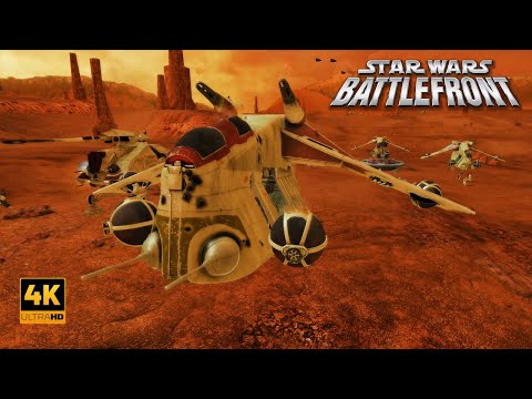 Clones vs CIS  - Star Wars Battlefront 2004 250v250 - Geonosis Spire - LAAT gunship gameplay (4K HD)