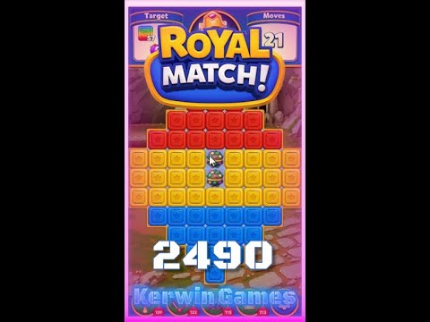Royal Match Level 2490 - No Boosters Gameplay