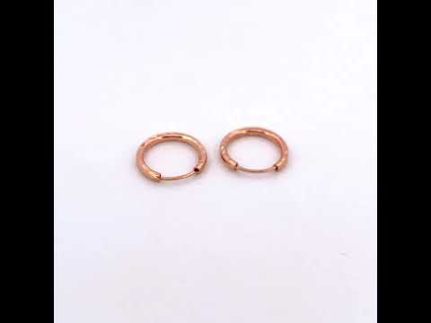Round rose gold 925 silver hoop earrings for women