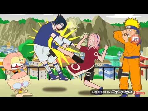 Mongo e Drongo em Naruto com Sasuke Sakura desenhos animados