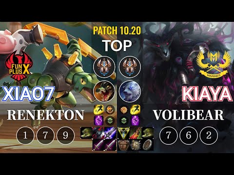 FPB xiao7 Renekton vs GAM Kiaya Volibear Top - KR Patch 10.20