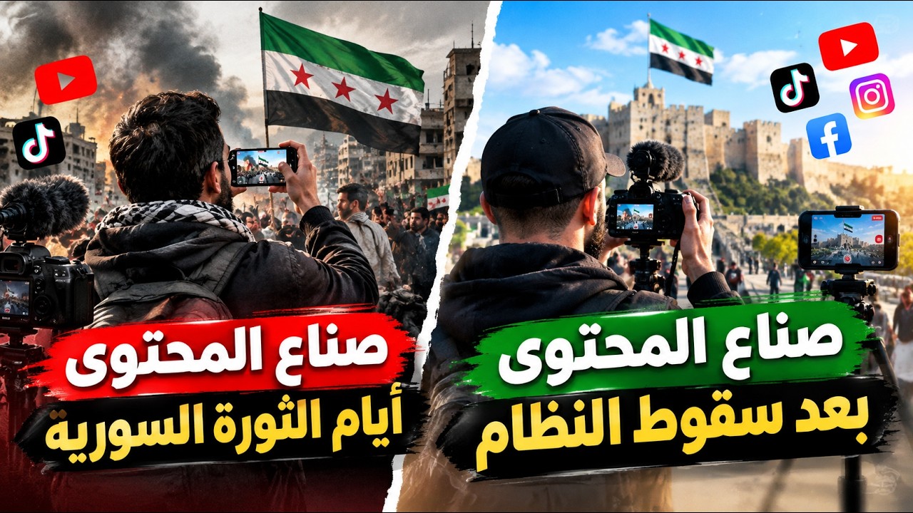 صناع المحتوى أيام الثورة السورية صناع المحتوى بعد سقوط النظام 