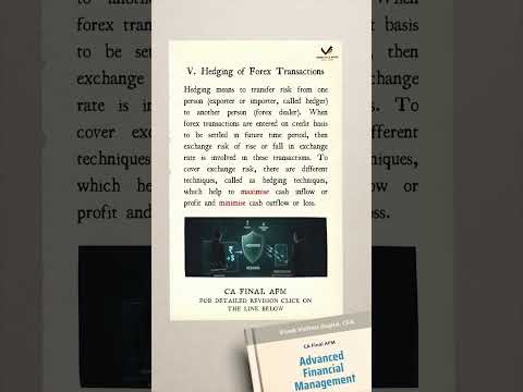 Hedging of Forex Transactions | CA Final AFM FOREX Quick Revision