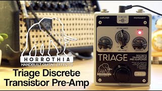 Video thumbnail for Horrothia FX Triage Discrete Transistor Pre-Amplifier by Pedal of the Day