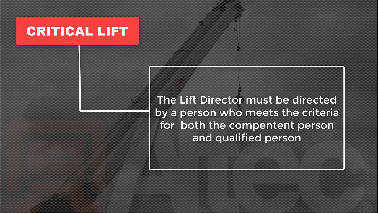 CRANE CRITICAL OR STANDARD LIFT PLANNING