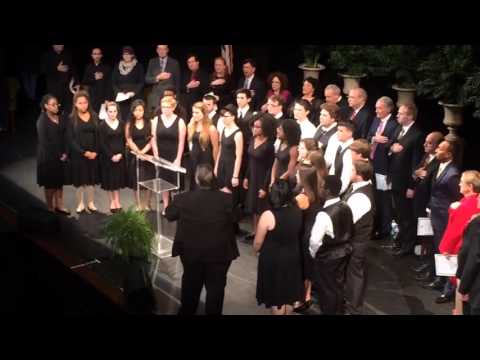 The Burncoat High School Select Chorus Sings The National Anthem At The 2016 Worcester Inaugural