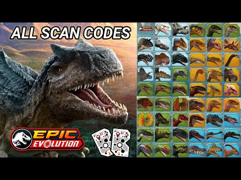 All Jurassic World Epic Evolution Play App Scan Codes!!