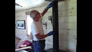Easy, No Mess Cleaning of Wood Stove Chimney without going on the Roof ~ DIY