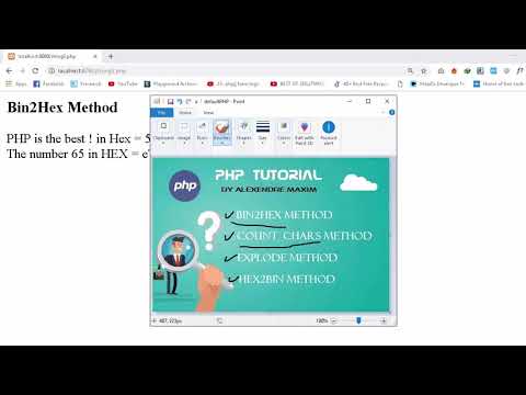 Php Tutorial 12 String Methods Bin2hex Count_chars Explode And Hex2bin