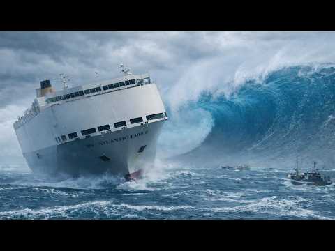 MEGA TSUNAMI vs MV Atlantic Ember | The Sinking of America’s Giant Car Carrier (Cinematic AI VFX)