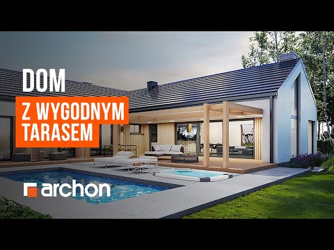 Parterowy dom z wygodnym tarasem - Dom w dracenach 2 (G2) - ARCHON+ Projekty Domów #projektdomu #dom