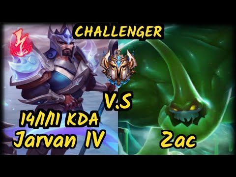 Haru (JARVAN IV) vs ZAC - 14/1/11 KDA JUNGLE CHALLENGER GAMEPLAY - KR