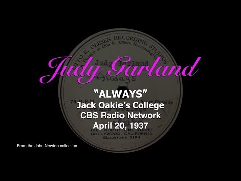 Judy Garland - Always - Previously Unreleased 1937 Radio Performance