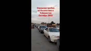 Огромная пробка из автомашин на границе Казахстана в сторону Узбекистана